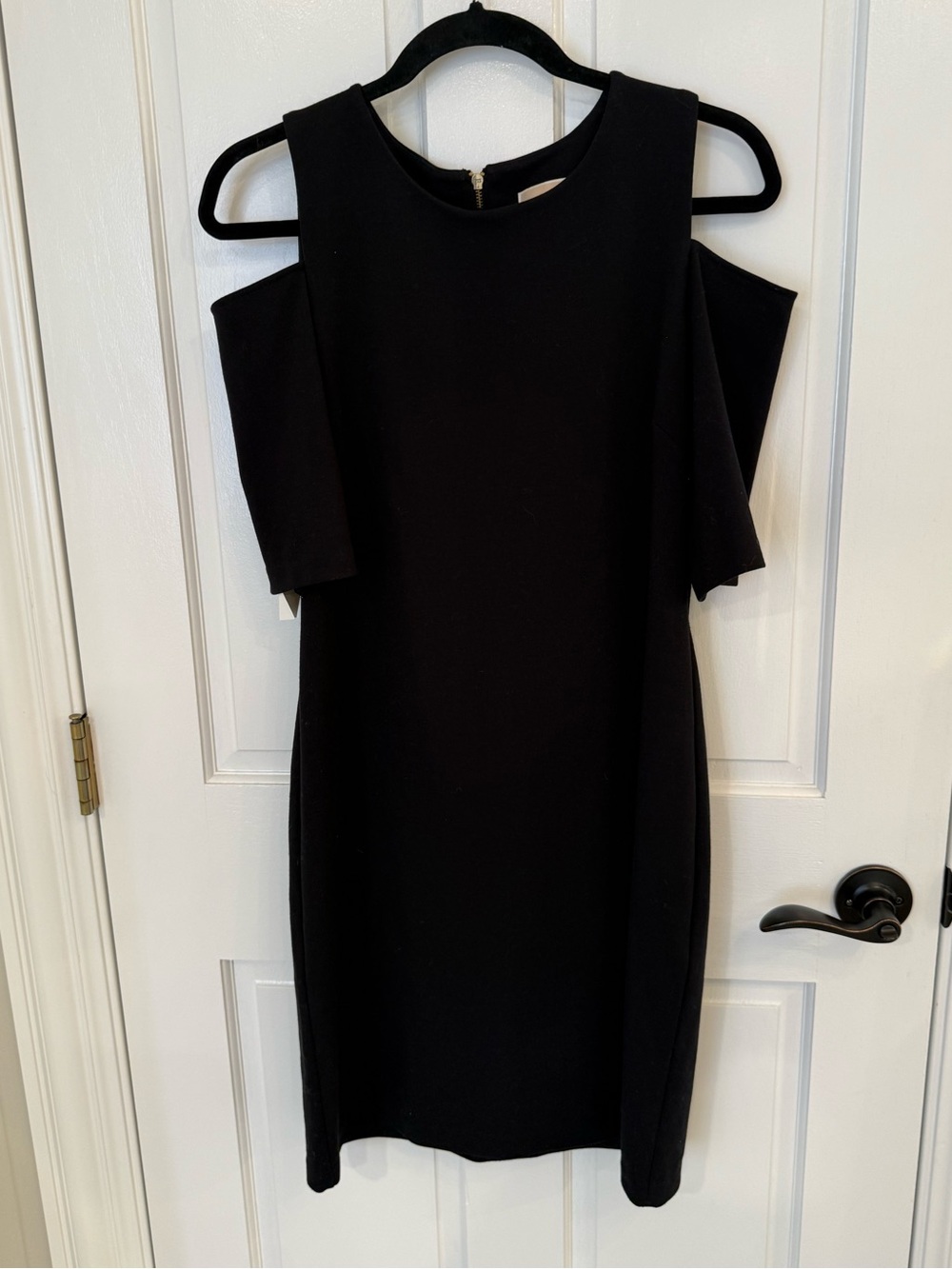 Michael Kors Black Cold-Shoulder Shift Dress